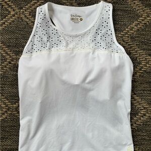 Lily Pulitzer White Eyelet Athletic Tank Top